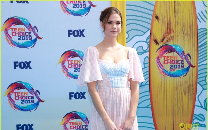 Maia Mitchell Wears A Sweet Pink And Blue Dress For The 2019 Teen Choice Awards